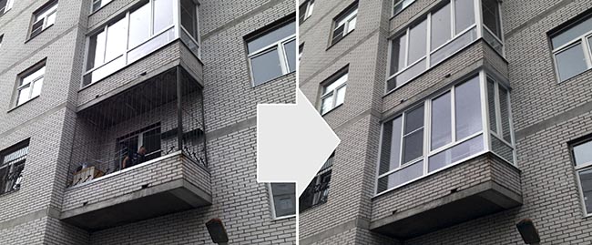 Остекление открытого балкона в Краснознаменск Краснознаменск